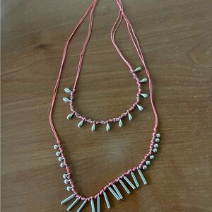 Pink Beaded Necklace Set